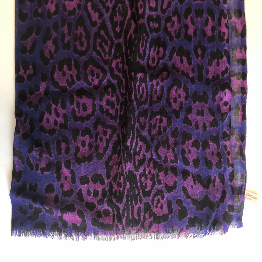 Juicy Couture purple leopard scarf